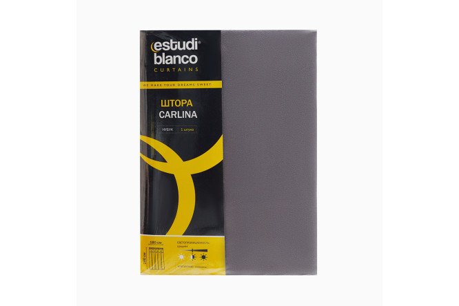 Штора ESTUDI BLANCO Carlina 180х280 см, 1 шт., цвет серый