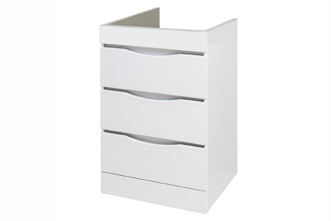 Изображение товара Тумба RUNO Орион 3 ящика 58 см белый МДФ без раковины