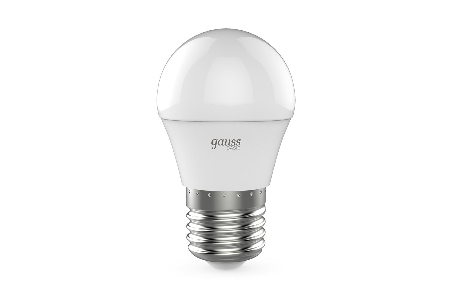 Лампа светодиодная Gauss Basic E27, 7.5W, Шар, 4000 К, Естественный