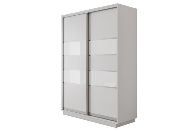 Изображение товара Двухдверный шкаф-купе Оптима 120x220 см белый снег с стеклом