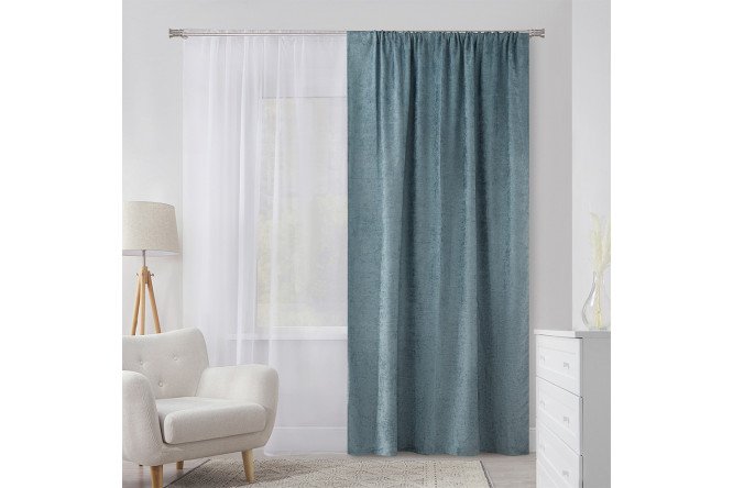 Изображение товара Штора на ленте MICASA Arabella 180x280 см, бирюзовая, одна шт.