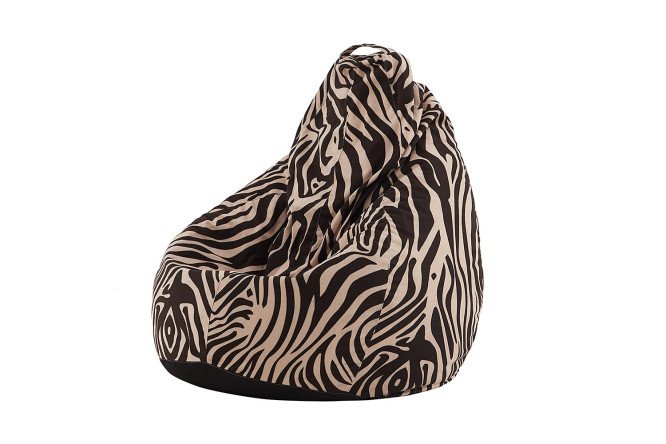 Изображение товара Кресло мешок груша Зебра XL Стандартное из велюра для дома и улицы