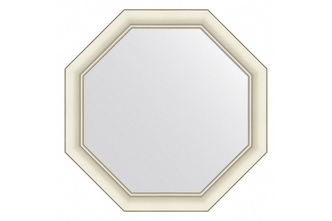 Изображение товара Зеркало настенное в багетной раме EVOFORM Octagon 61х61 см белое с серебром