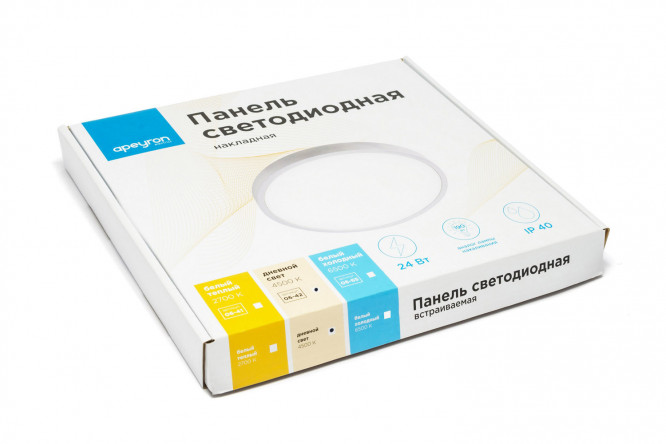 Фото 8 Светодиодная панель накладная LED APEYRON 06-42 22x1.7x22 см, LED