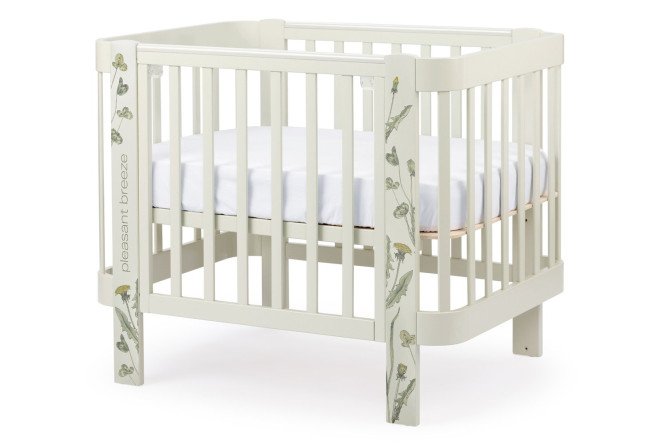 Изображение товара Кроватка-трансформер HAPPY BABY Mommy love из бука шалфей с регулируемой высотой ножек