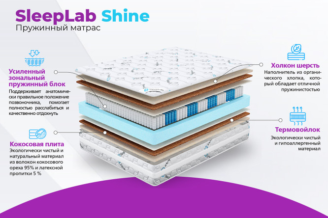 Матрас SLEEPLAB Shine 120х200 см