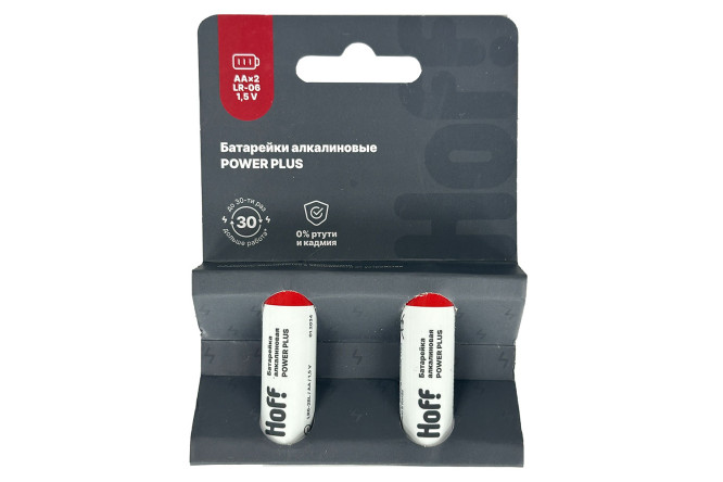 Изображение товара Батарейки алкалиновые HOFF POWER PLUS AA, 2 шт.