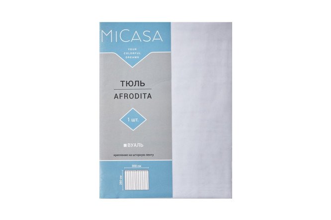 Фото 7 Тюль на ленте MICASA Afrodita 300х280 см, 1 шт., цвет белый