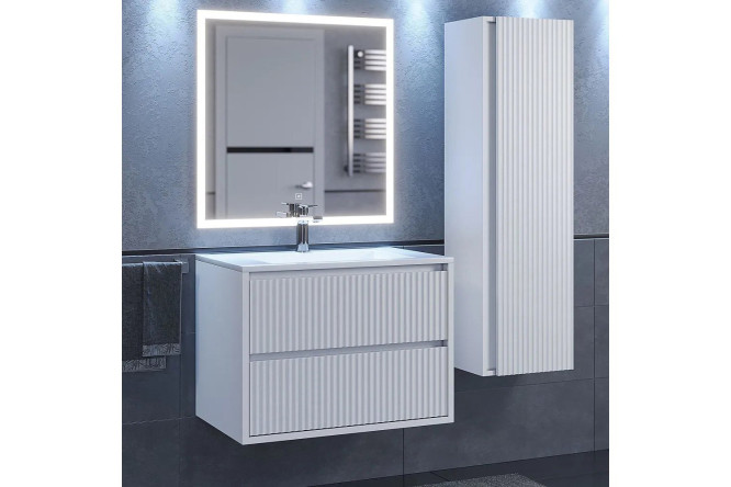 Изображение товара Ванный гарнитур Next 70 белый с двумя ящиками - современное решение для ванной