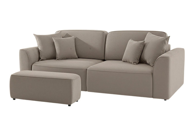 Изображение товара Диван-кровать с банкеткой Сиэтл серо-коричневый универсальный дизайн