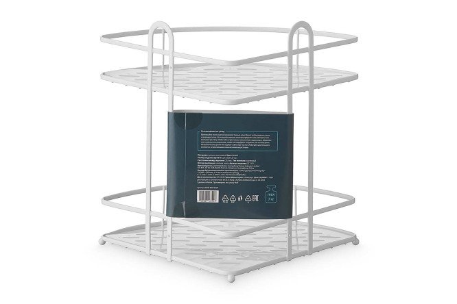 Полка угловая 2-ярусная BERKRAFT Practical ZC1101 27x34.5x27 см