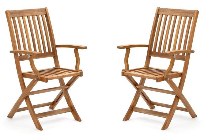 Изображение товара Комплект стульев Oxford с подлокотниками из натур. тика, стильный и прочный