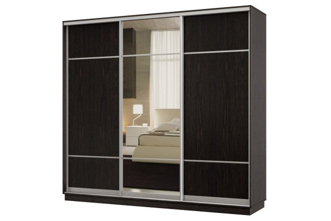 Изображение товара Шкаф-купе 3-дверный Практик 57 240х220х45 см, венге