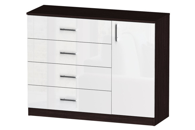 Изображение товара Комод Лайф белый бриллиант венге 115х90х40 см стильный и надежный