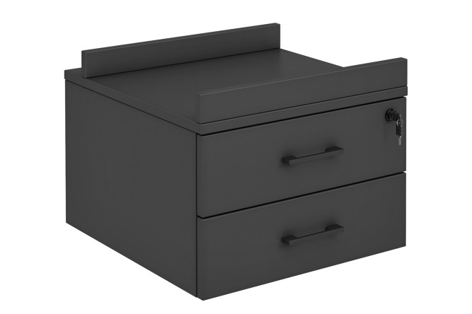 Изображение товара Тумба подвесная Evolution 2 ящика с замком, антрацит