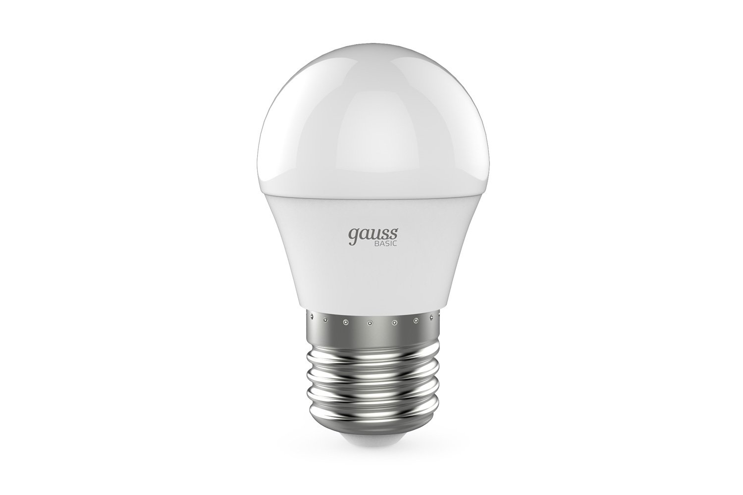 Лампа светодиодная Gauss Basic E27, 7.5W, Шар, 3000 К, Тёплый