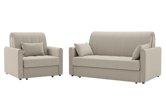 Изображение товара Диван-кровать Палермо серо-бежевый удобная мебель для гостиной и гостей