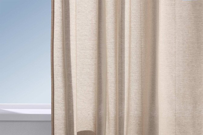 Изображение товара Штора HOFF Гризайль 145x300 см бежевая имитация льна