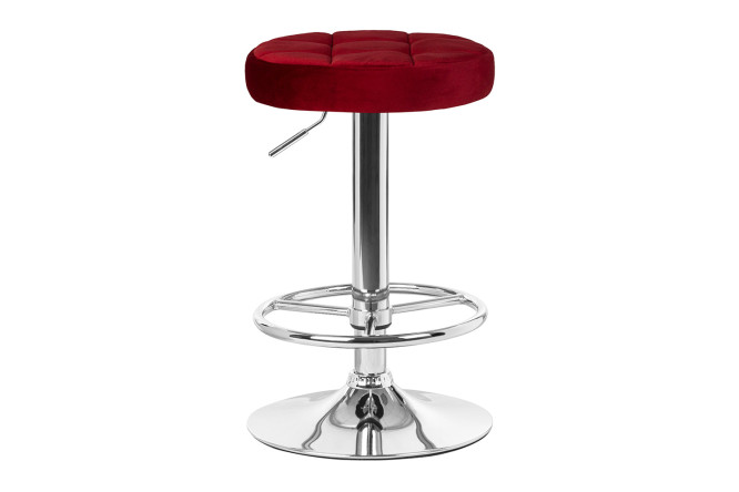 Изображение товара Барный табурет DOBRIN Bruno 36х61х36 см, цвет обивки бордовый, ножек хром