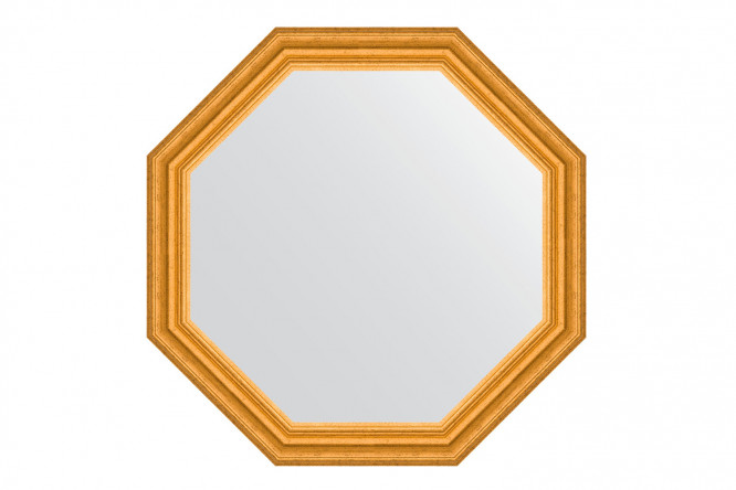 Изображение товара Настенное зеркало в багетной раме EVOFORM Octagon BY 3996 состаренное золото 67х67 см