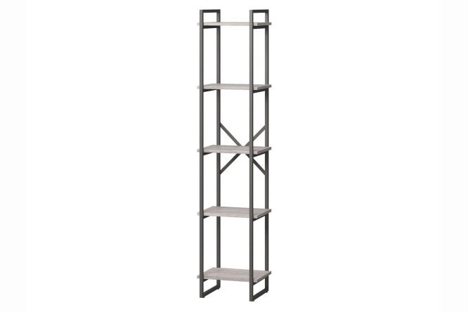 Изображение товара Стеллаж Роквуд металлический ЛДСП цвет чёрный и смоук 40х182х34 см