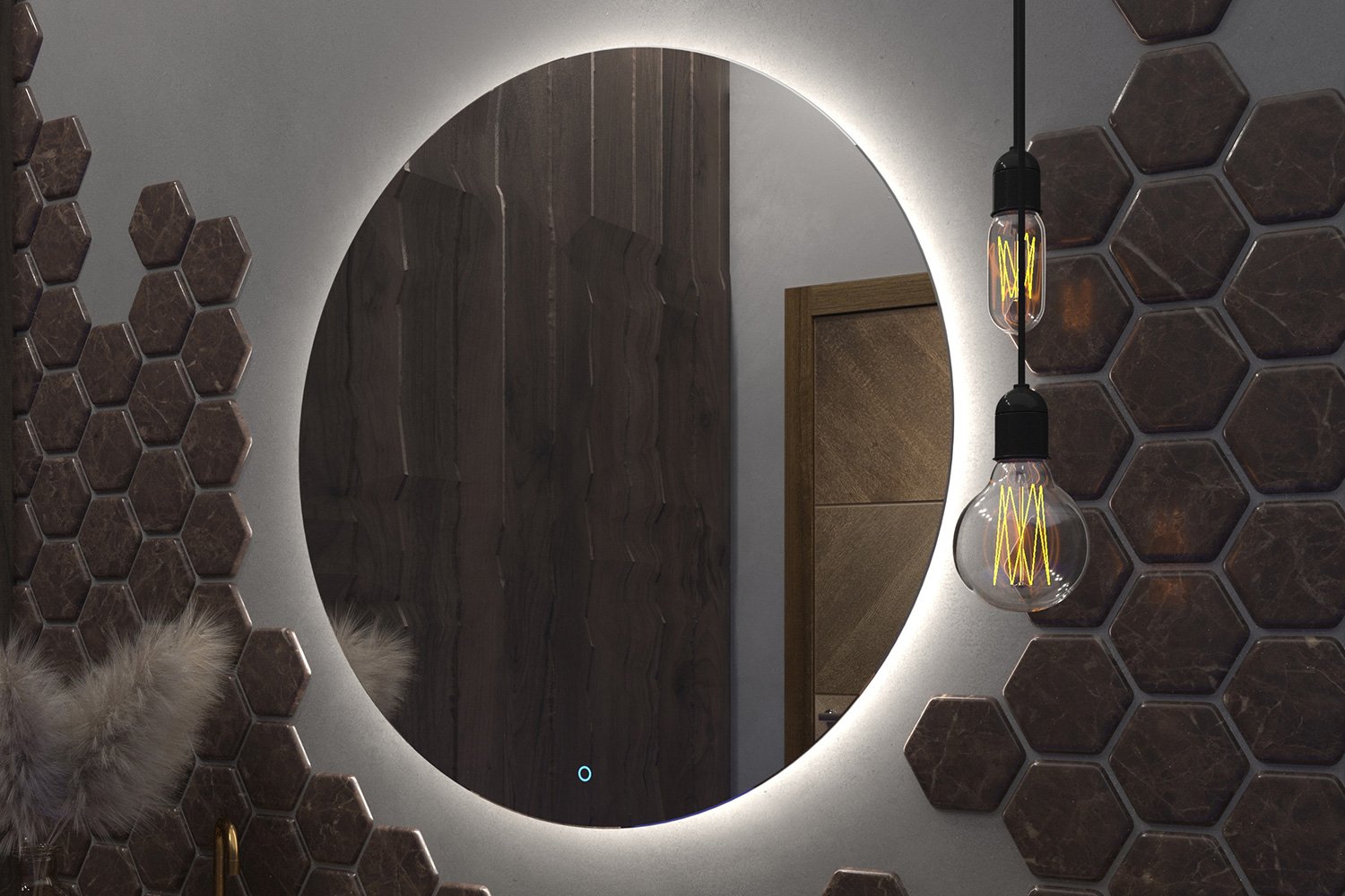 Зеркало круглое с LED-подсветкой ONIKA Сола 70 207047 70х70 см