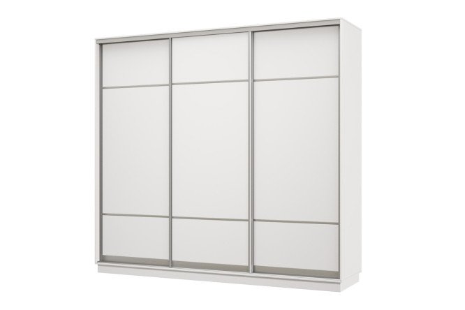 Изображение товара Шкаф-купе 3-дверный Практик 58 240x220x60 см, белый, профиль серебро