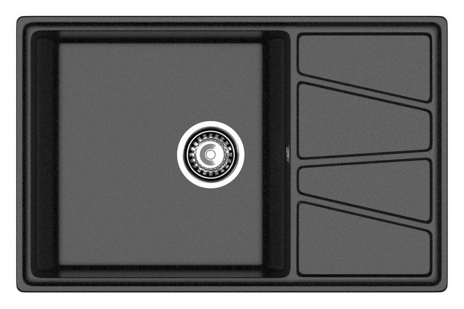 Изображение товара Врезная мойка с крылом GRANFEST Vertex GF-V-780L 78х50х20 см из искусственного мрамора