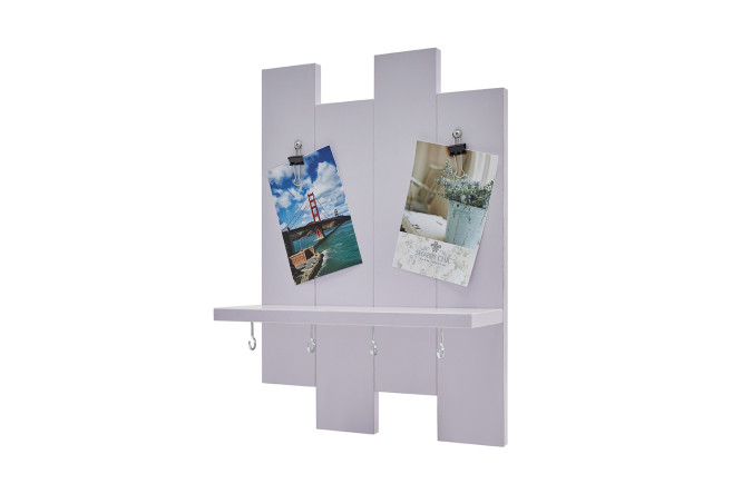 Изображение товара Ключница Keyholder 32x45x12,5 см из МДФ и металла белая с розовым оттенком
