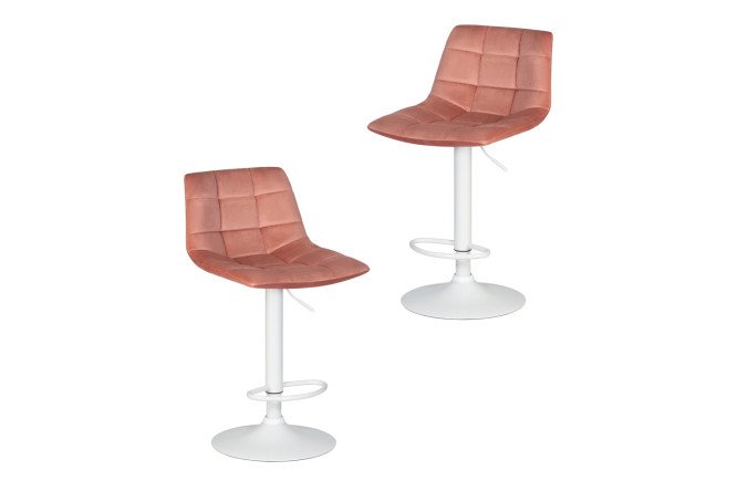 Изображение товара Комплект барных стульев DOBRIN Tailor 47х92х49 см, цвет обивки пудрово-розовый, ножек белый