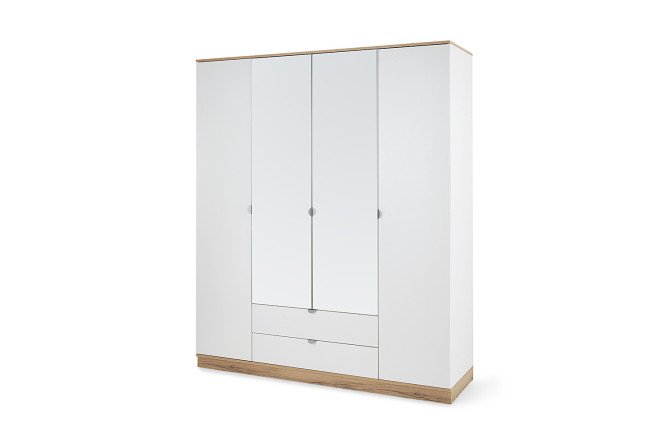 Изображение товара Шкаф 4-створчатый с зеркалом Юкки 180х220 см для спальни и прихожей