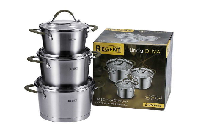 Фото 7 Набор кастрюль с крышками REGENT Inox Oliva