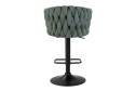 Стул барный DOBRIN Leon 55х89х49 см, цвет обивки зелёный, ножек чёрный