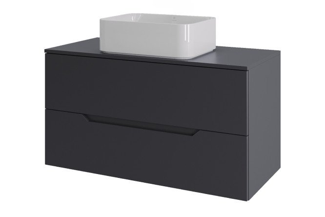 Изображение товара Тумба подвесная ORANGE Line 100 Li-100TugMDF+B02-460W в графите