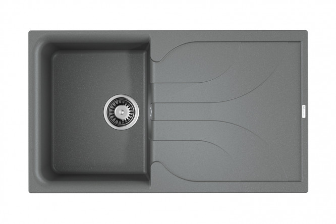 Изображение товара Мойка врезная с крылом OMOIKIRI Yasugata 86-GR 86х50 см искусственный гранит серый