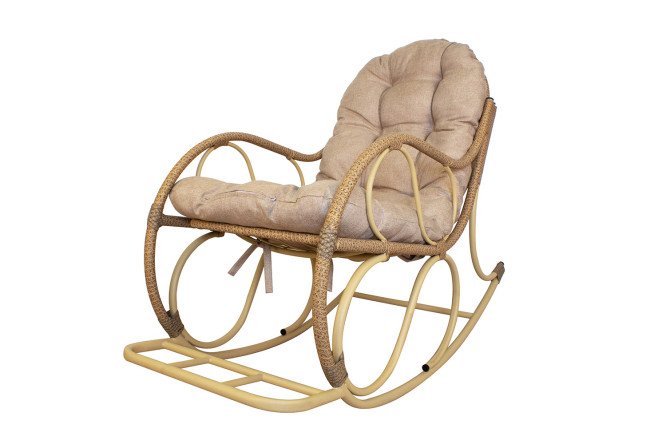 Изображение товара Кресло-качалка Элит бежевый каркас и отделка для дома и дачи