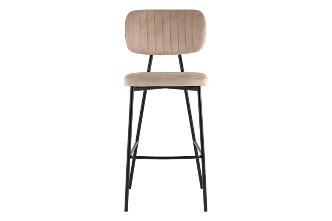 Стул барный Stool Group Ханна 47х110х55 см, цвет обивки бежевый, ножек чёрный