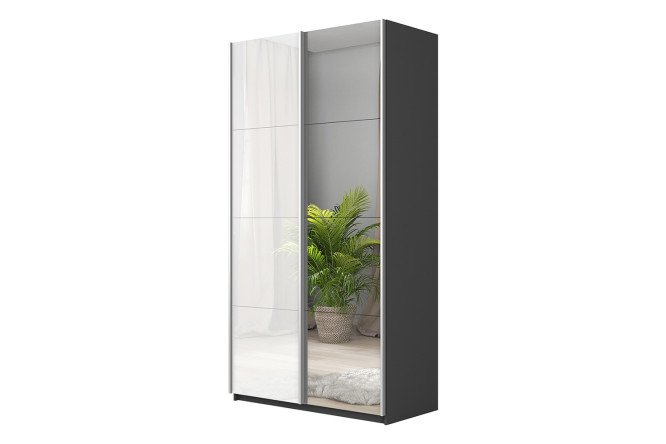 Изображение товара Двухдверный шкаф-купе Cors 120х230 см с зеркалом и белым глянцем