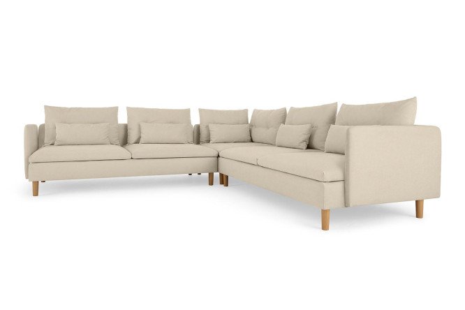 Изображение товара Угловой диван Ишим с подлокотниками бежевый комфортный и стильный
