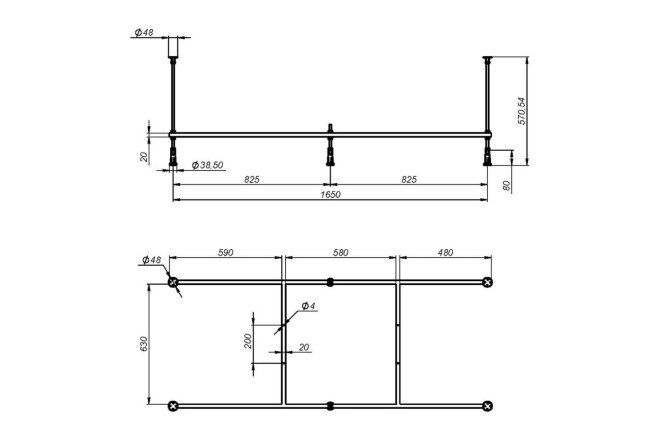 Каркас для ванны AM.PM X-Joy W00A-175-075W-R универсальный 170х58.7х67 см