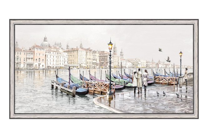 Изображение товара Репродукция в раме Пристань Сан-Марко 107х57 см декоративное панно