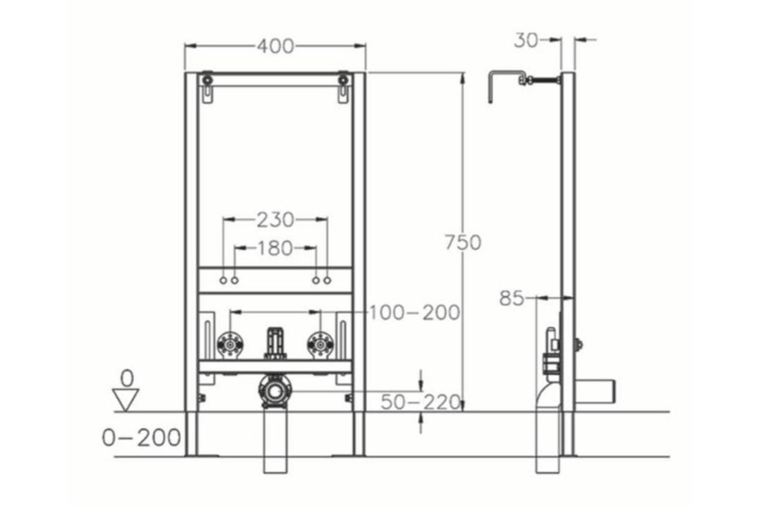 Инсталляция для биде AGGER ABB400