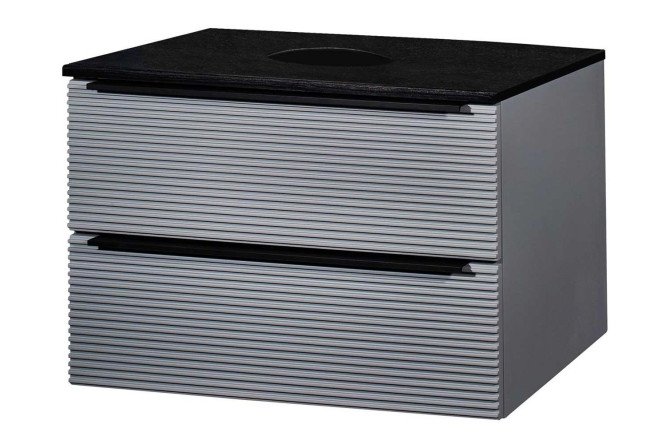 Изображение товара Подвесная тумба для ванной RUNO Орлеан 61 см с серым и чёрным цветом