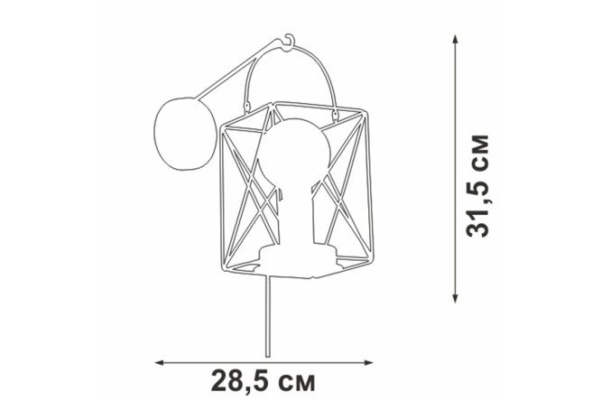 Светильник настенный VITALUCE V4765-1/1A 3 кв.м, E27