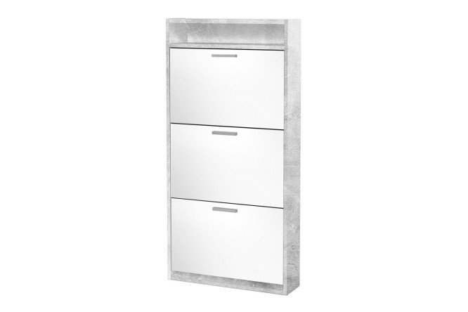 Изображение товара Обувница Комфорт 60x121,7x16,5 см белый фасад бетон каркас