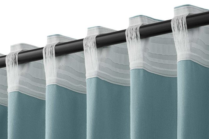 Штора MICASA Janelle 145х260 см, 1 шт., цвет бирюзовый