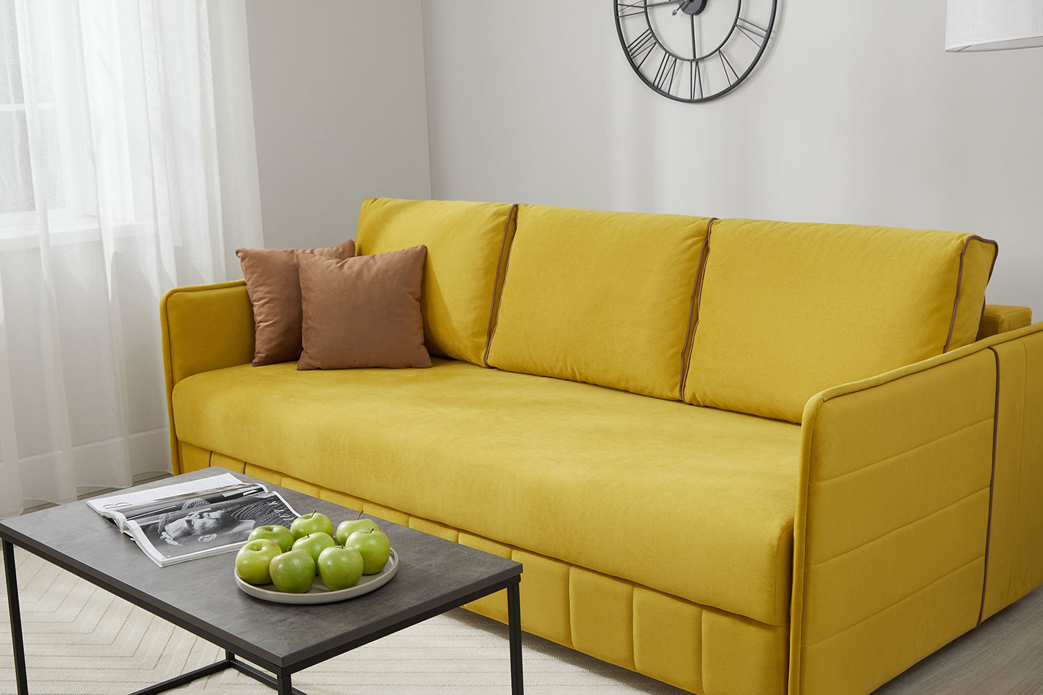 диван желтый для кухни