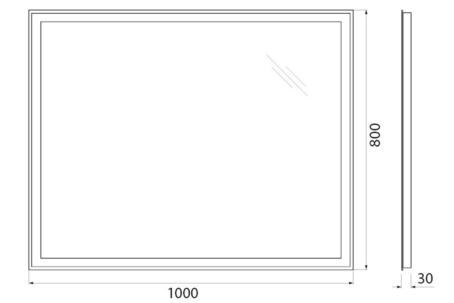 Зеркало с подсветкой BELBAGNO SPC-GRT-1000-800-LED-BTN 100х80 см