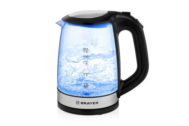 Изображение товара Чайник BRAYER BR1040BK из термостойкого стекла черного цвета