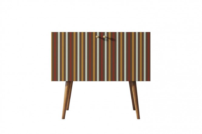 Изображение товара Комод Berber с принтом и коричневым каркасом 90x80x45 см